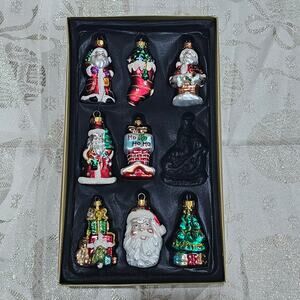 Vintage The‎ Trimmery 2003 Set of 8 Glass Ornaments Christmas Holidays